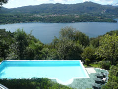Villa Gelsomina - superb contemporary villa with 5 apartments set in the wooded slopes above Lake Orta, with large (14 x 5 x 1.5 metre) pool