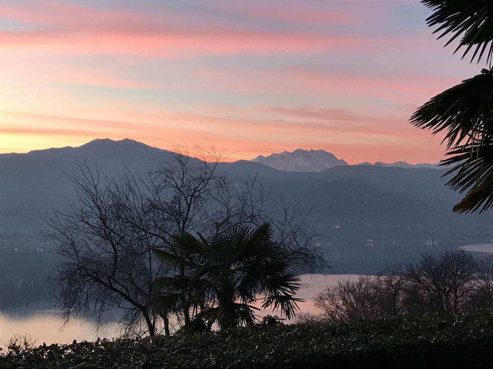 Sunset from Villa Gelsomina, January 2020