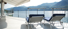 The superb terrace and panoramic view of Lake Orta from the 3rd floor balcony of Villa Heureka at Omegna! Click for more info!