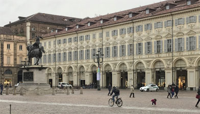 Pure baroque Piazza San Carlo in Turin