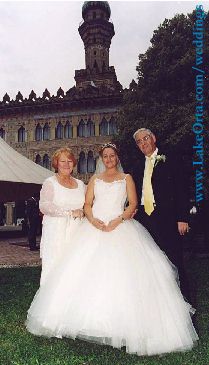 The Bride and her Parents at the Villa Crespi