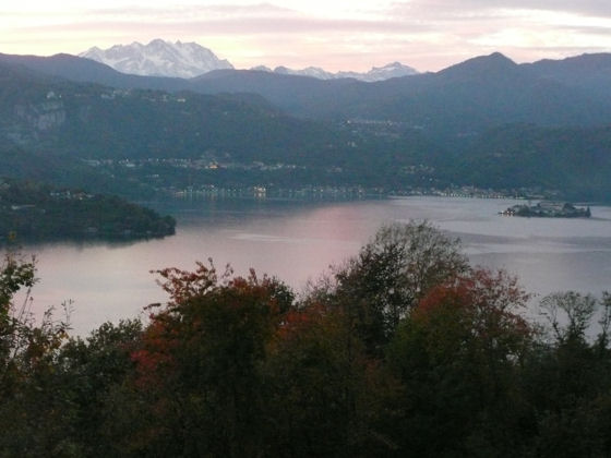 Evening colours at Lake Orta, the lights are just beginning to come on - taken from Villa Gelsomina, October 2007 