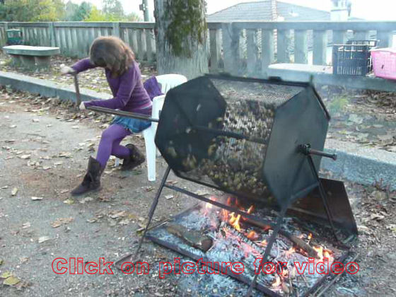 Roasting Chestnuts at the 2007 Castagnata at Vacciago - October 2007