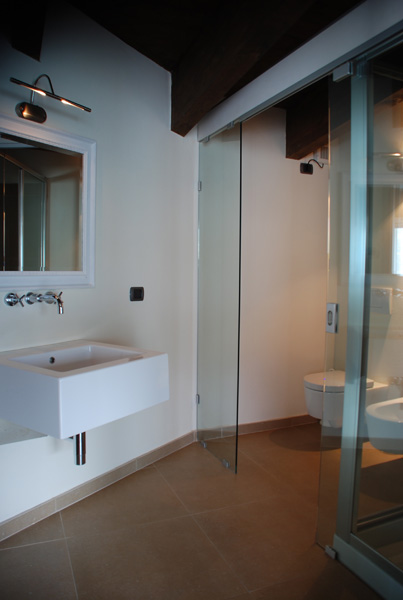 Beautiful 3rd floor bathroom (accessed from living room) with shower, washbasin, loo and bidet